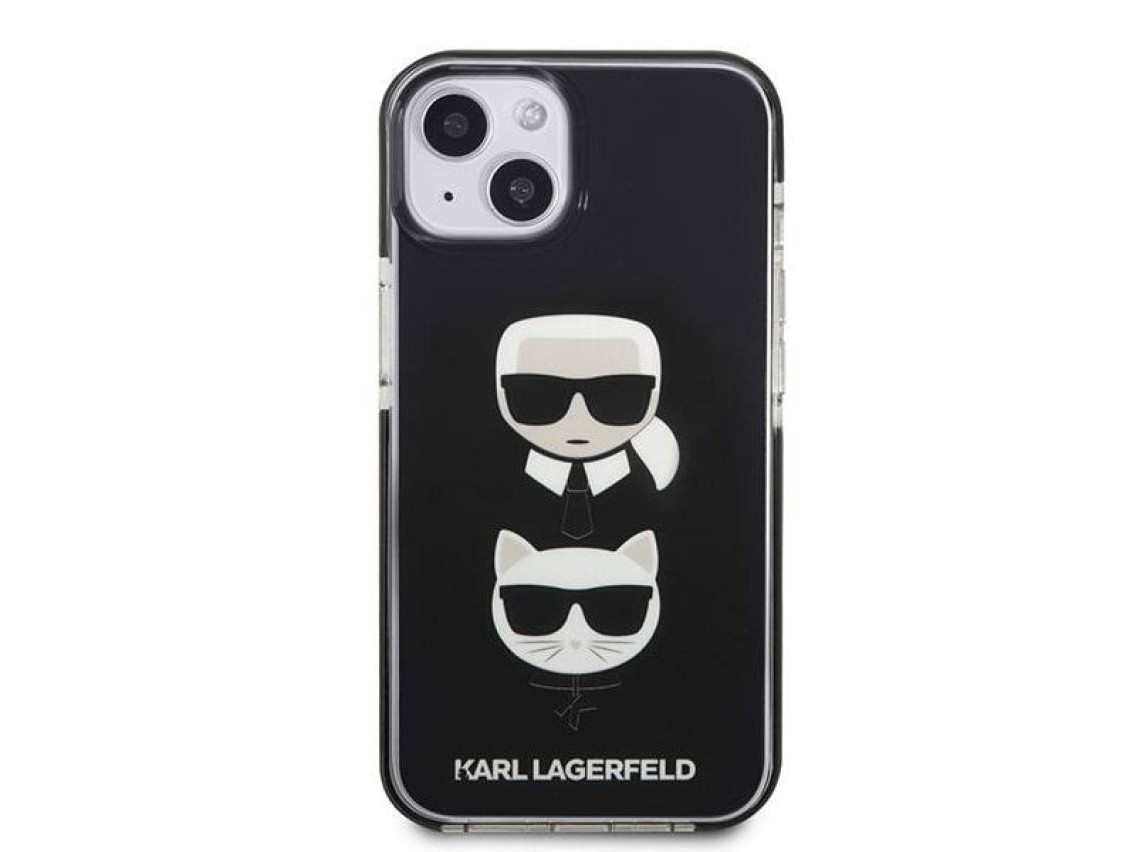 Karl Lagerfeld KLHCP13STPE2TK iPhone 13 mini 5,4" carcasa rígida negra / negra Karl & Choupette Head