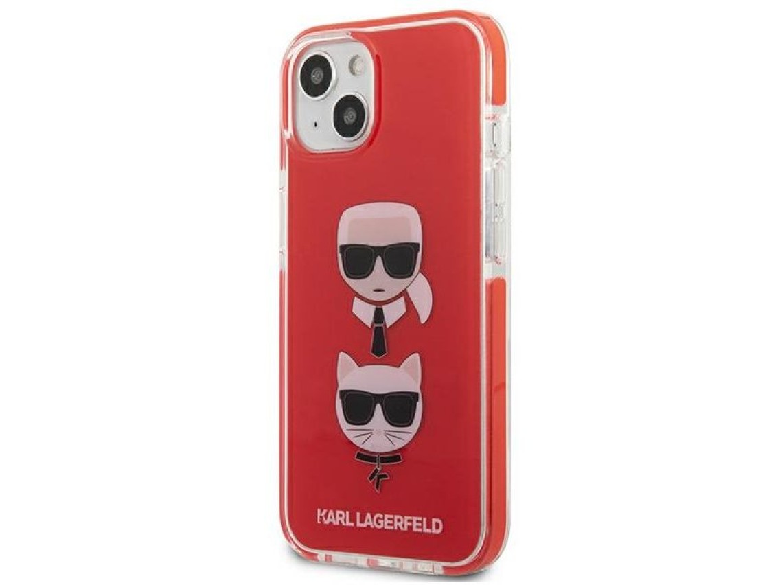 Capa Karl Lagerfeld Karl&Choupette Head para iPhone 13 mini - Vermelha