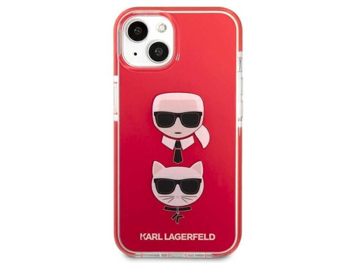 Capa Karl Lagerfeld Karl&Choupette Head para iPhone 13 mini - Vermelha