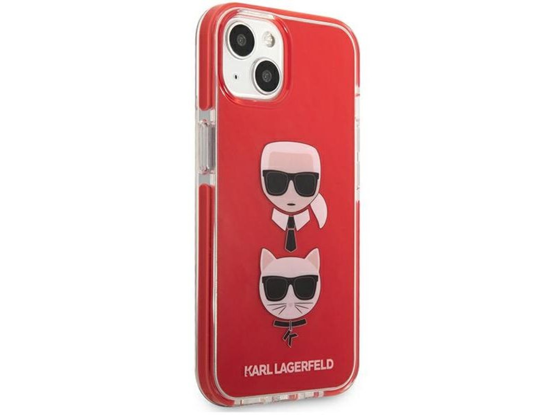 Capa Karl Lagerfeld Karl&Choupette Head para iPhone 13 mini - Vermelha