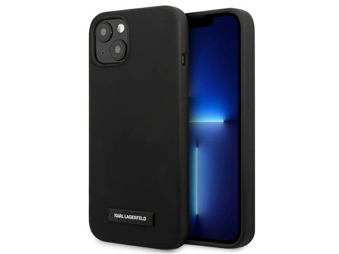 Karl Lagerfeld Silicone Plaque Case for iPhone 13 mini - Black