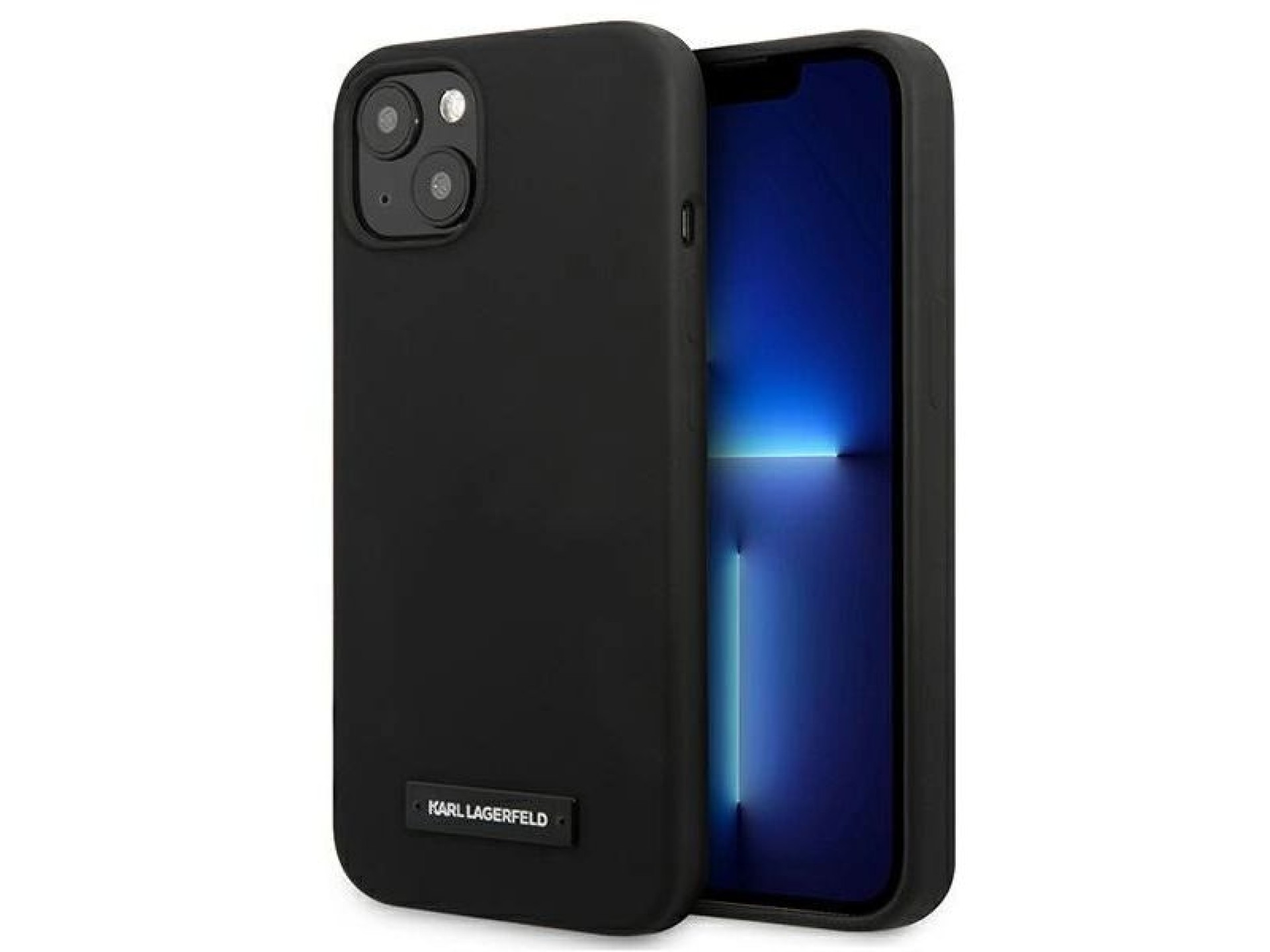 Karl Lagerfeld Silicone Plaque Case for iPhone 13 mini - Black