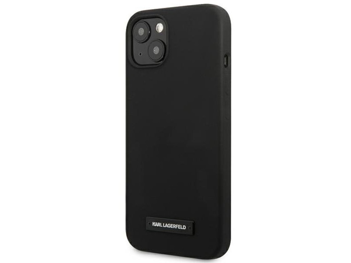 Karl Lagerfeld Silicone Plaque Case for iPhone 13 mini - Black