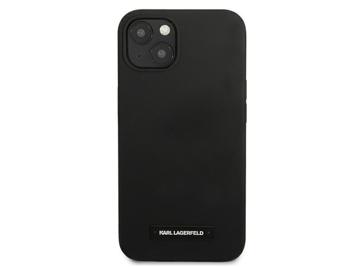 Karl Lagerfeld Silicone Plaque Case for iPhone 13 mini - Black