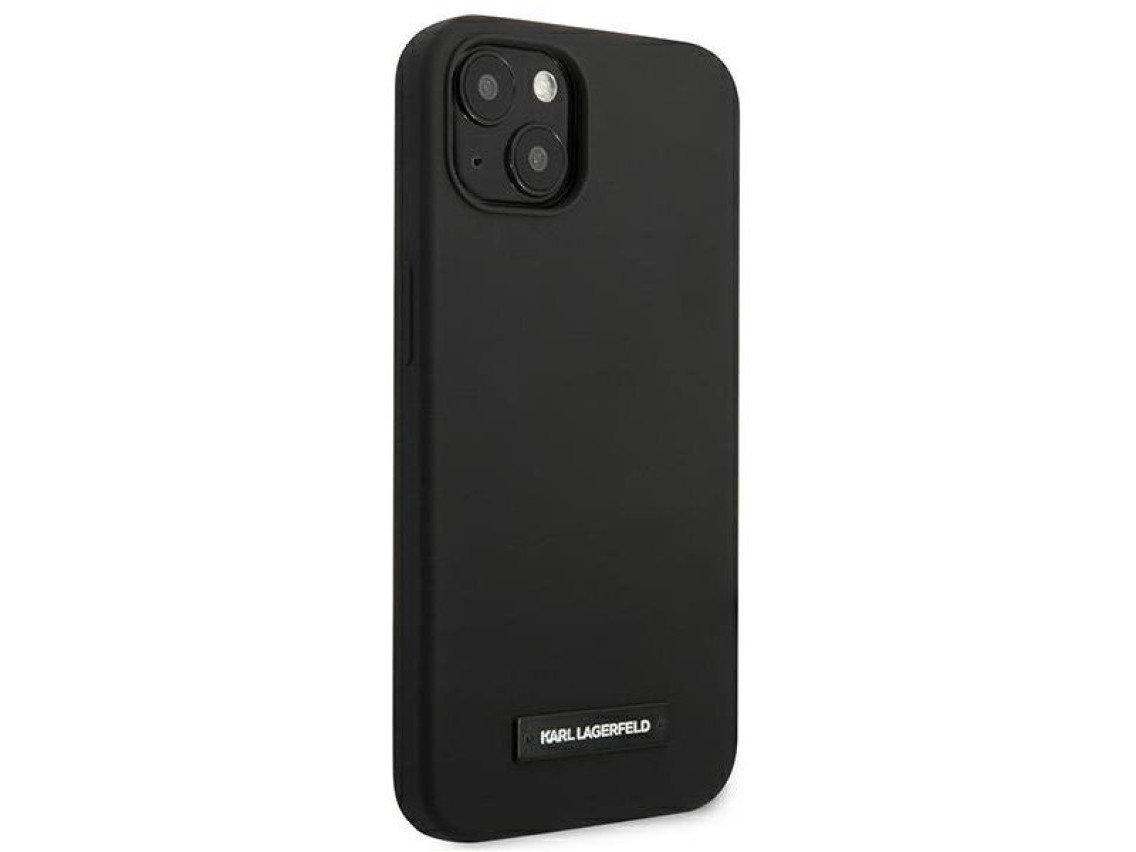 Karl Lagerfeld Silicone Plaque Case for iPhone 13 mini - Black