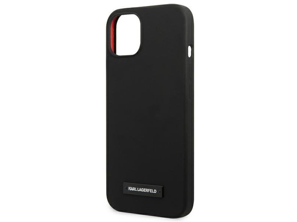 Karl Lagerfeld Silicone Plaque Case for iPhone 13 mini - Black
