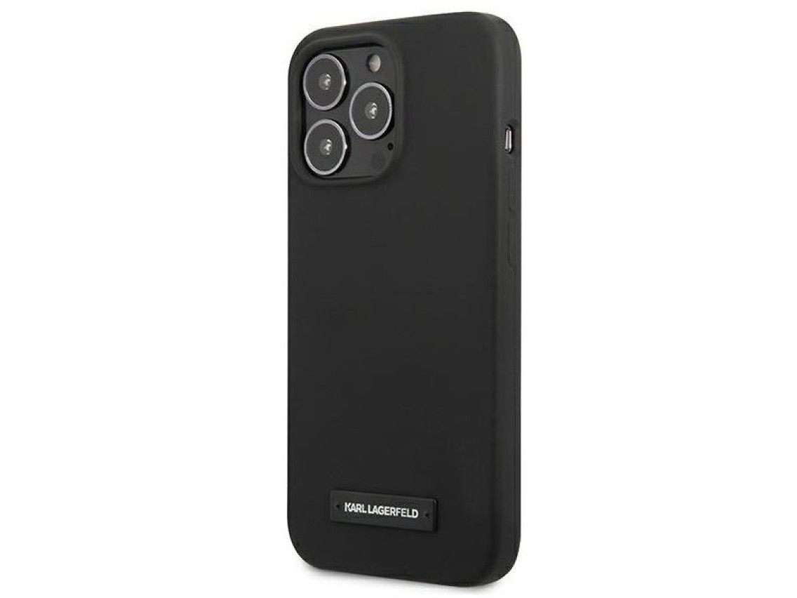 Karl Lagerfeld Silicone Plaque Case for iPhone 13 Pro Max - Black