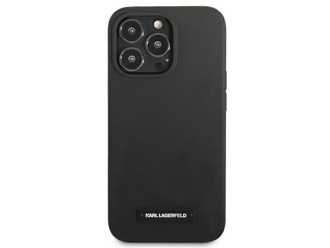 Karl Lagerfeld Silicone Plaque Case for iPhone 13 Pro Max - Black