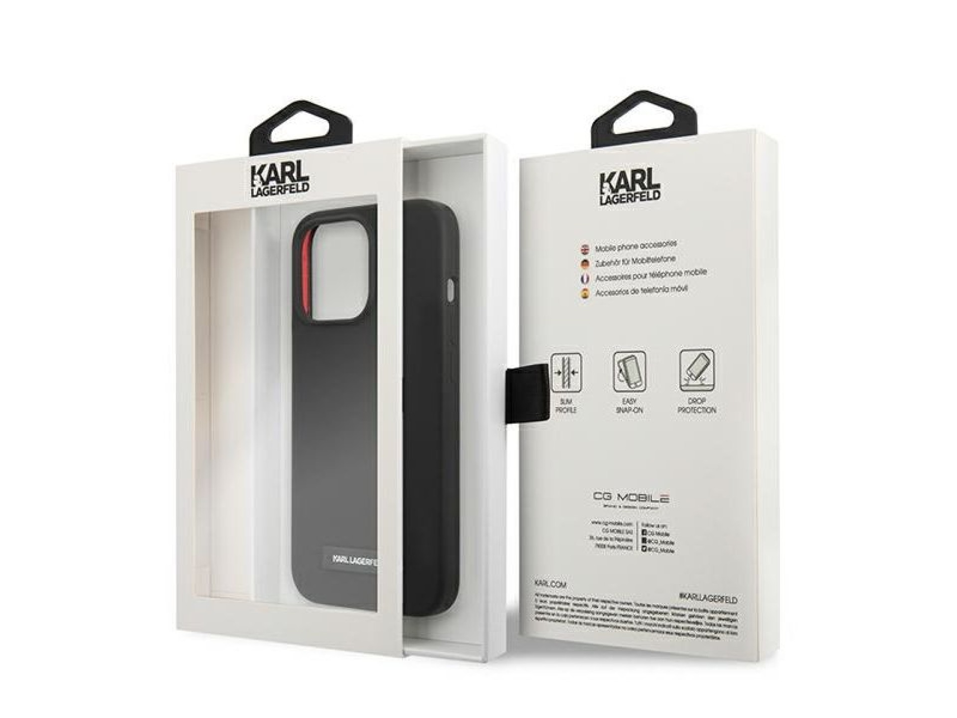 Karl Lagerfeld Silicone Plaque Case for iPhone 13 Pro Max - Black