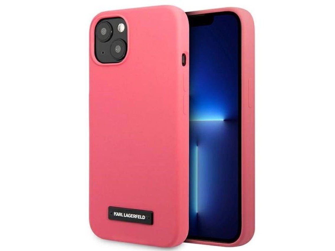 Funda de silicona Karl Lagerfeld para iPhone 13 mini - Fucsia