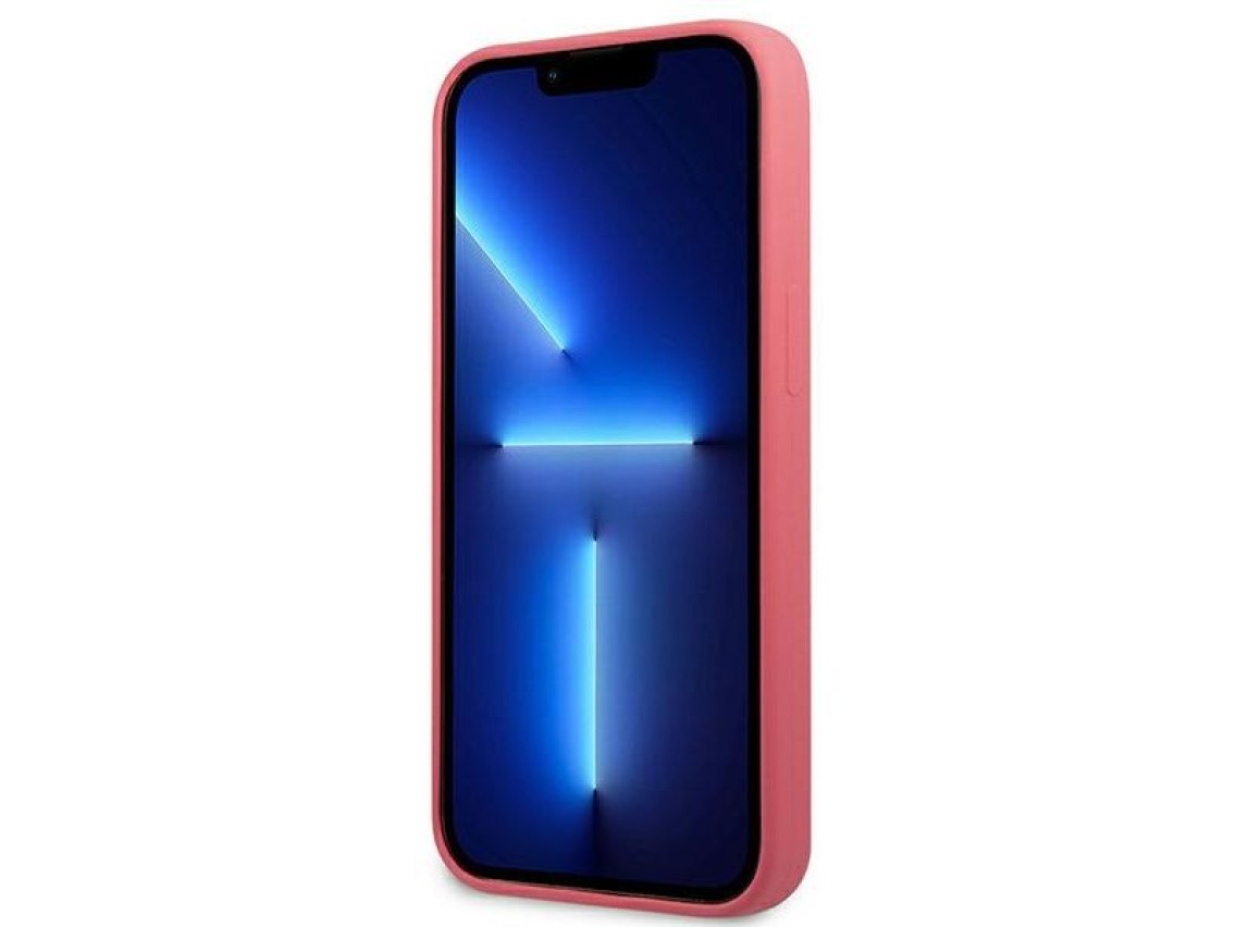 Karl Lagerfeld Silicone Plaque iPhone 13 Case - Fuchsia