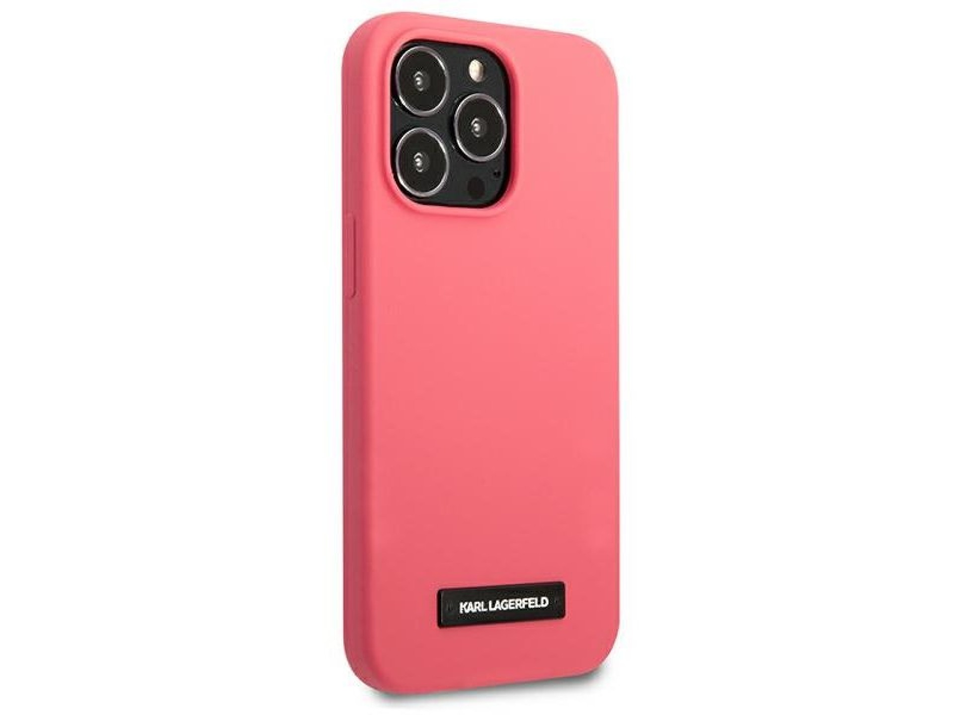 Karl Lagerfeld Silicone Plaque Case for iPhone 13 Pro / iPhone 13 - Fuchsia