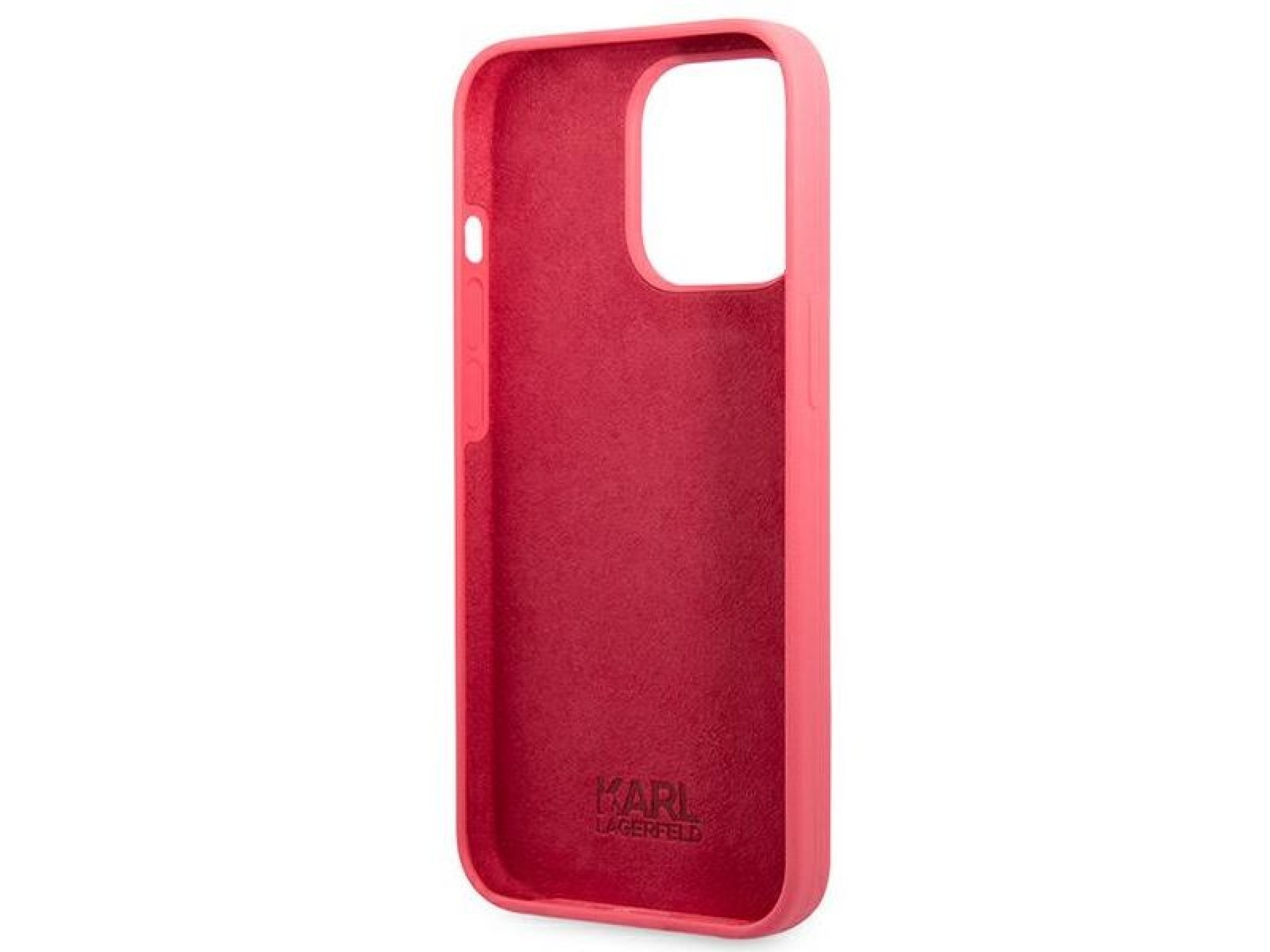 Karl Lagerfeld Silicone Plaque Case for iPhone 13 Pro / iPhone 13 - Fuchsia