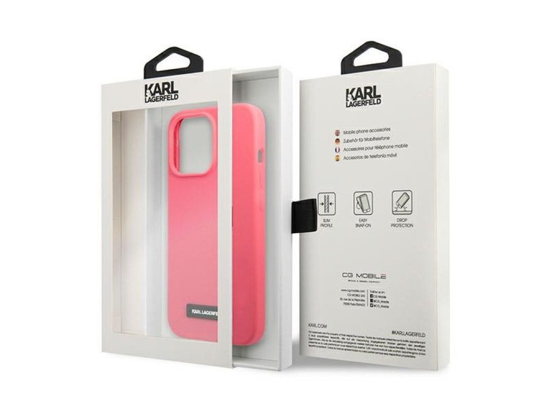 Capa de silicone Karl Lagerfeld para iPhone 13 Pro Max - Fúcsia