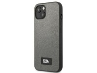 Karl Lagerfeld KLHCP13SSFMP2DG iPhone 13 mini 5,4 "capa rígida prateada / placa Saffiano prateada Karl Lagerfeld KLHCP13SSFMP2DG iPhone 13 mini 5,4 "capa rígida prateada / placa Saffiano prateada