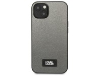 Karl Lagerfeld KLHCP13SSFMP2DG iPhone 13 mini 5,4 "capa rígida prateada / placa Saffiano prateada Karl Lagerfeld KLHCP13SSFMP2DG iPhone 13 mini 5,4 "capa rígida prateada / placa Saffiano prateada