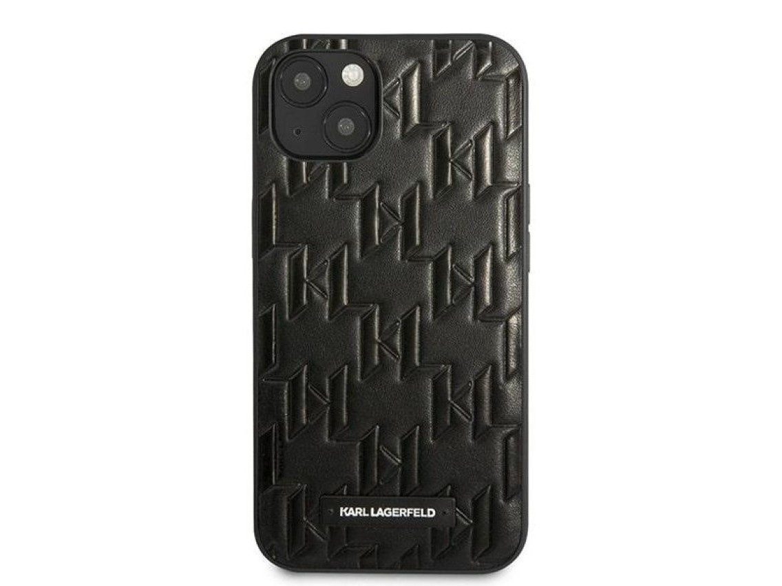 Karl Lagerfeld KLHCP13SMNMP1K iPhone 13 mini 5,4" carcasa r�gida negra / placa Monogram negra