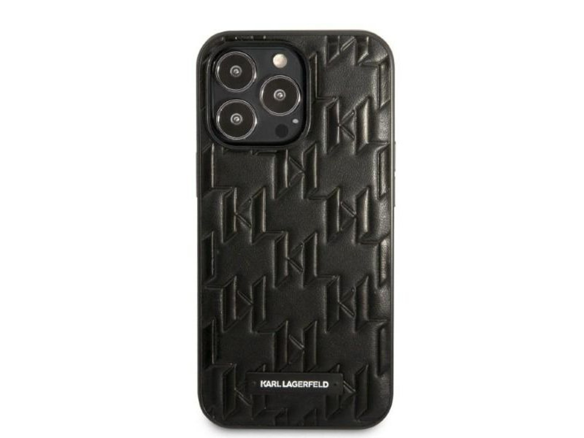 Funda con placa de monograma de Karl Lagerfeld para iPhone 13 Pro Max - Negra