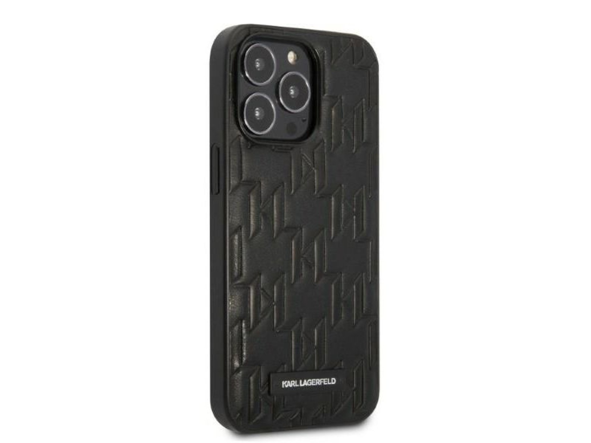 Funda con placa de monograma de Karl Lagerfeld para iPhone 13 Pro Max - Negra