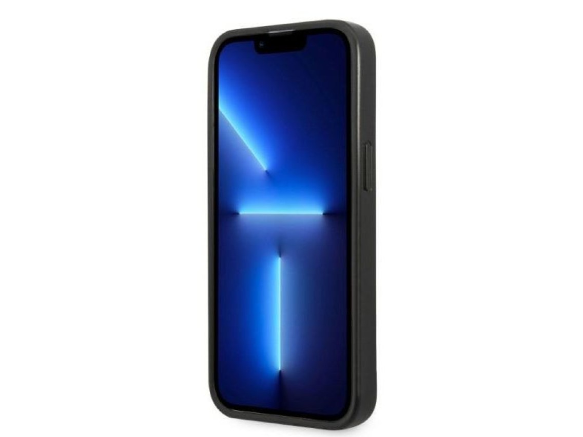 Funda con placa de monograma de Karl Lagerfeld para iPhone 13 Pro Max - Negra