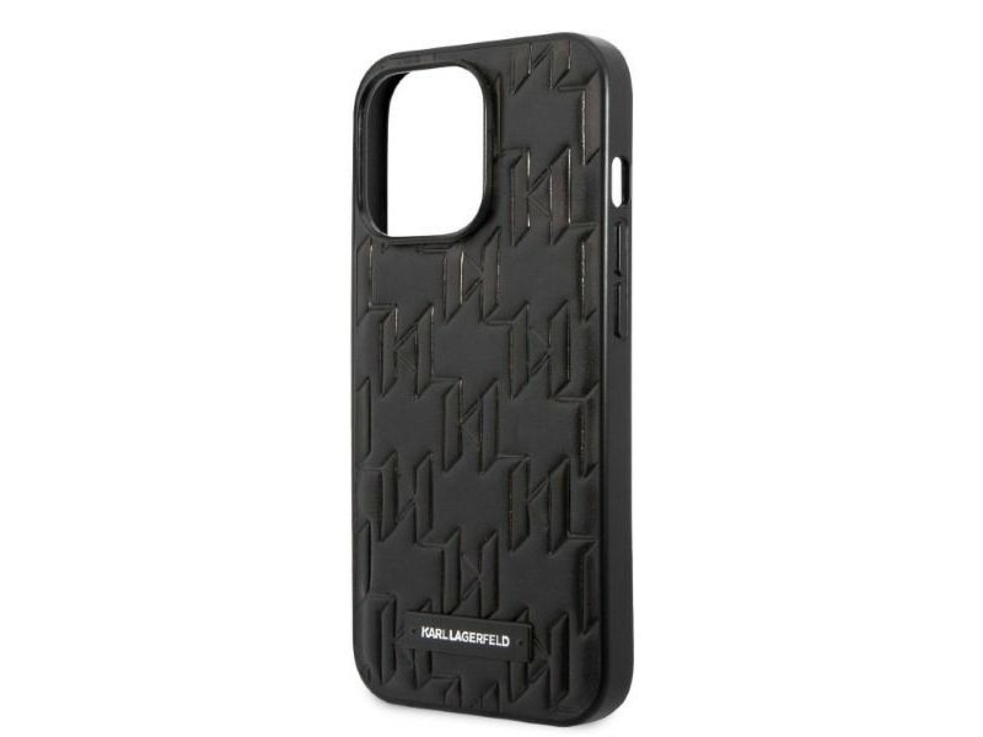 Funda con placa de monograma de Karl Lagerfeld para iPhone 13 Pro Max - Negra