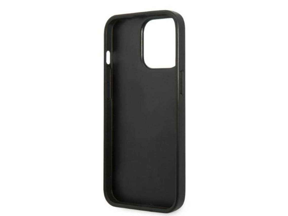 Funda con placa de monograma de Karl Lagerfeld para iPhone 13 Pro Max - Negra