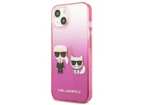 Capa Karl Lagerfeld Gradient Ikonik Karl&Choupette para iPhone 13 mini - Rosa Capa Karl Lagerfeld Gradient Ikonik Karl&Choupette para iPhone 13 mini - Rosa