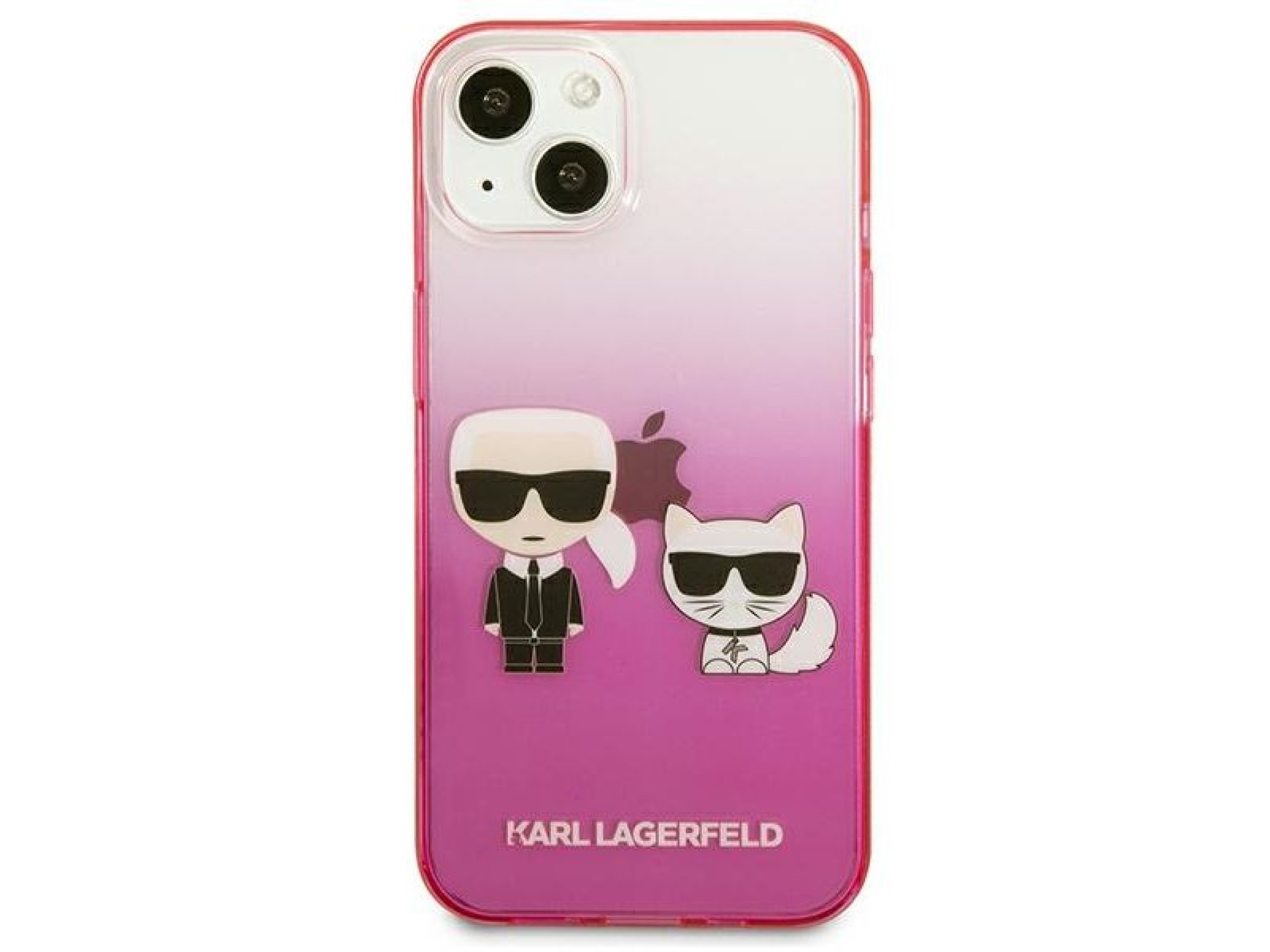 Capa Karl Lagerfeld Gradient Ikonik Karl&Choupette para iPhone 13 mini - Rosa