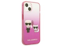 Capa Karl Lagerfeld Gradient Ikonik Karl&Choupette para iPhone 13 mini - Rosa Capa Karl Lagerfeld Gradient Ikonik Karl&Choupette para iPhone 13 mini - Rosa