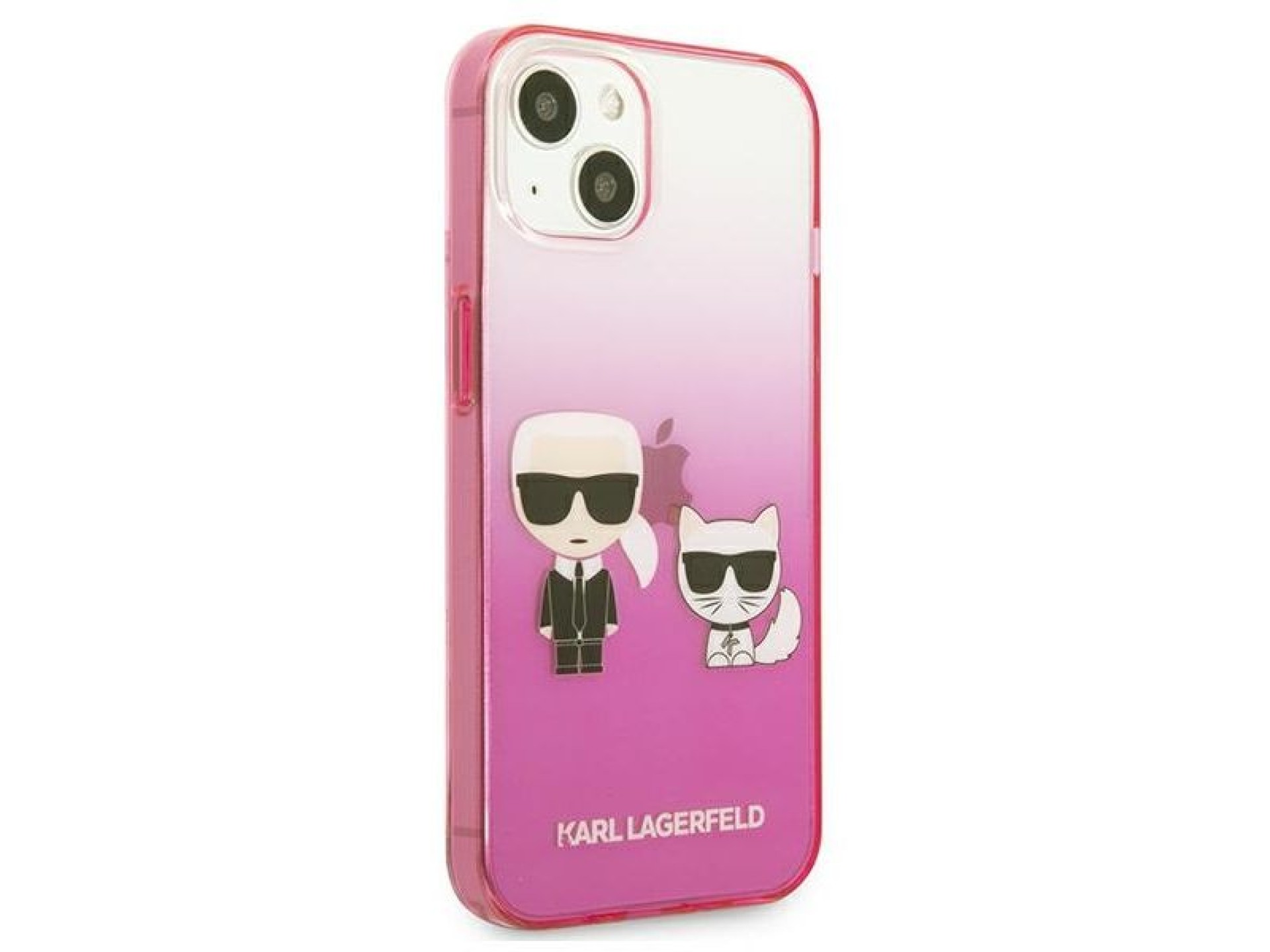 Capa Karl Lagerfeld Gradient Ikonik Karl&Choupette para iPhone 13 mini - Rosa