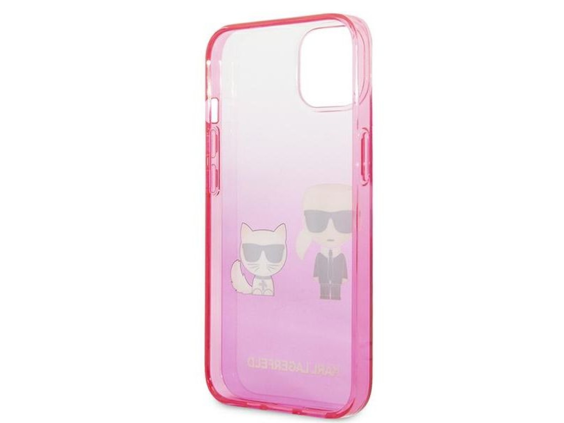 Capa Karl Lagerfeld Gradient Ikonik Karl&Choupette para iPhone 13 mini - Rosa