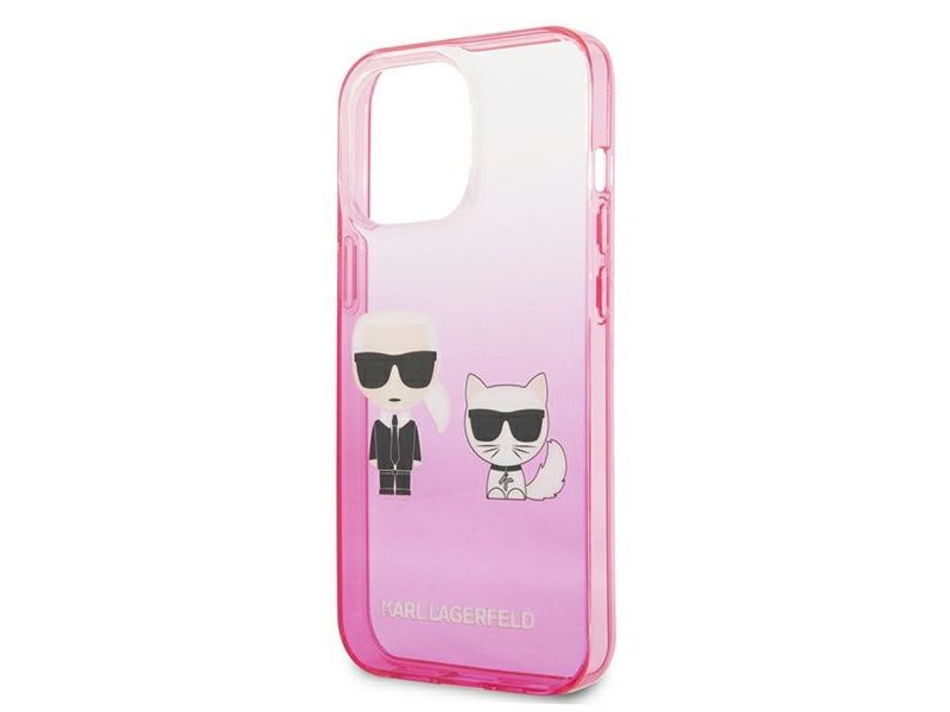 Funda Karl Lagerfeld Gradient Ikonik Karl&Choupette para iPhone 13 Pro / iPhone 13 - Rosa