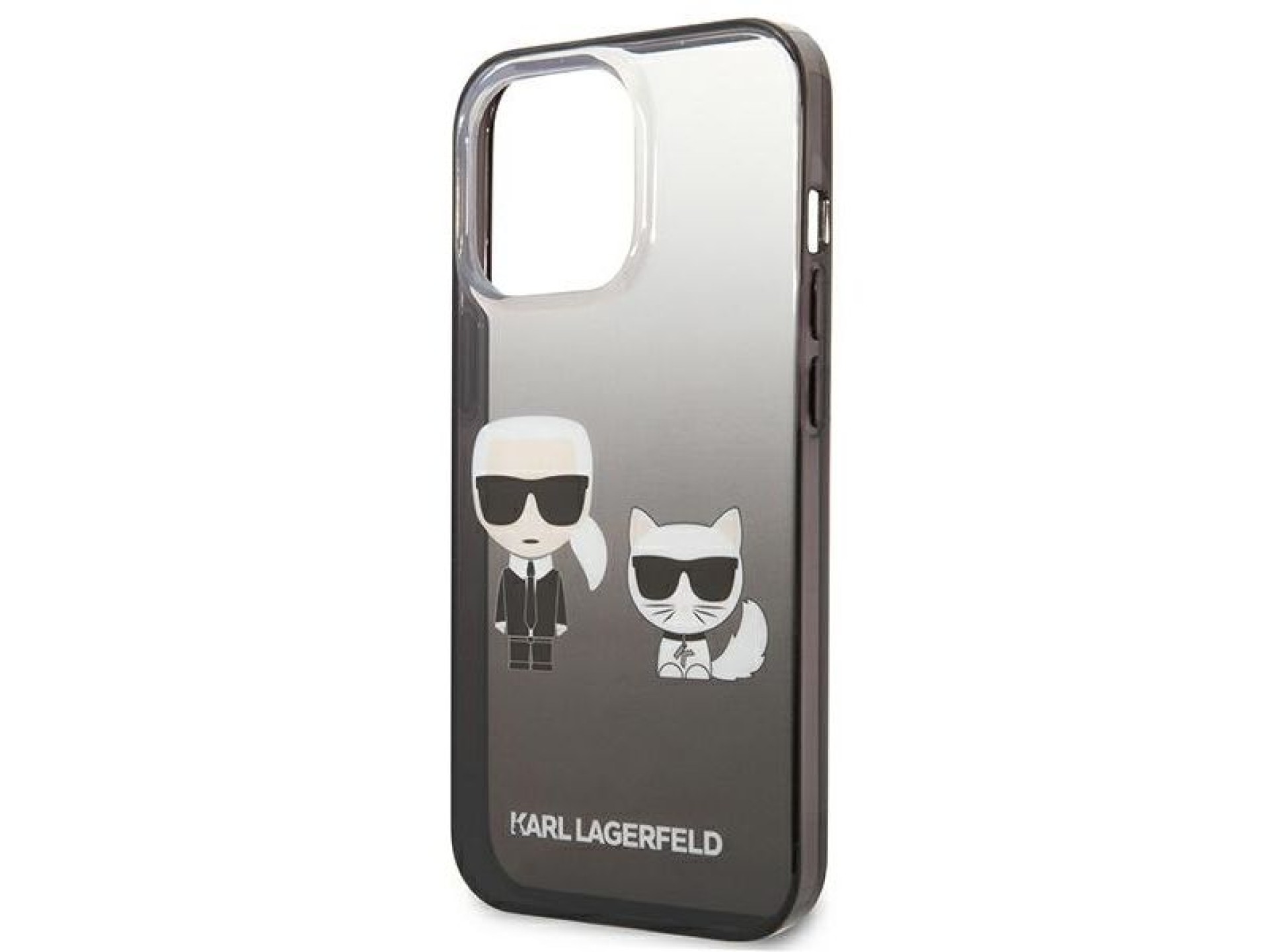 Capa Karl Lagerfeld Gradient Ikonik Karl&Choupette para iPhone 13 Pro / iPhone 13 - Preta