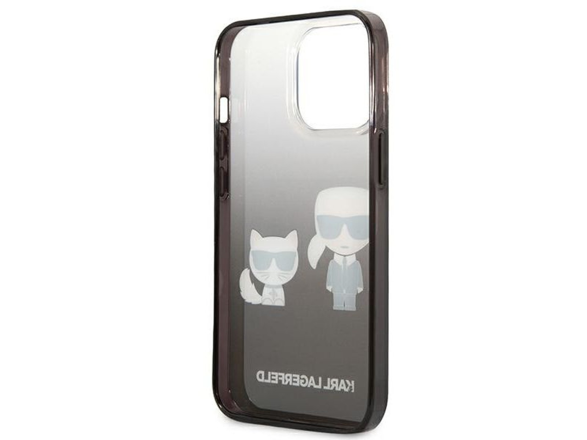 Capa Karl Lagerfeld Gradient Ikonik Karl&Choupette para iPhone 13 Pro / iPhone 13 - Preta