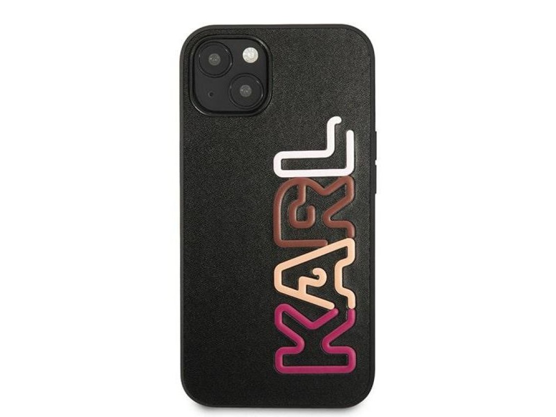 Funda para iPhone 13 de la marca Karl Lagerfeld Multipink - Negra