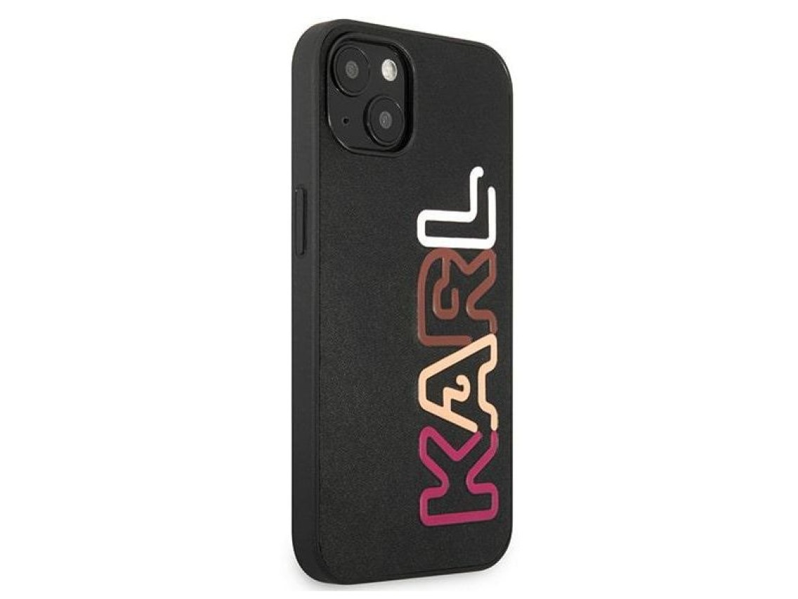 Funda para iPhone 13 de la marca Karl Lagerfeld Multipink - Negra