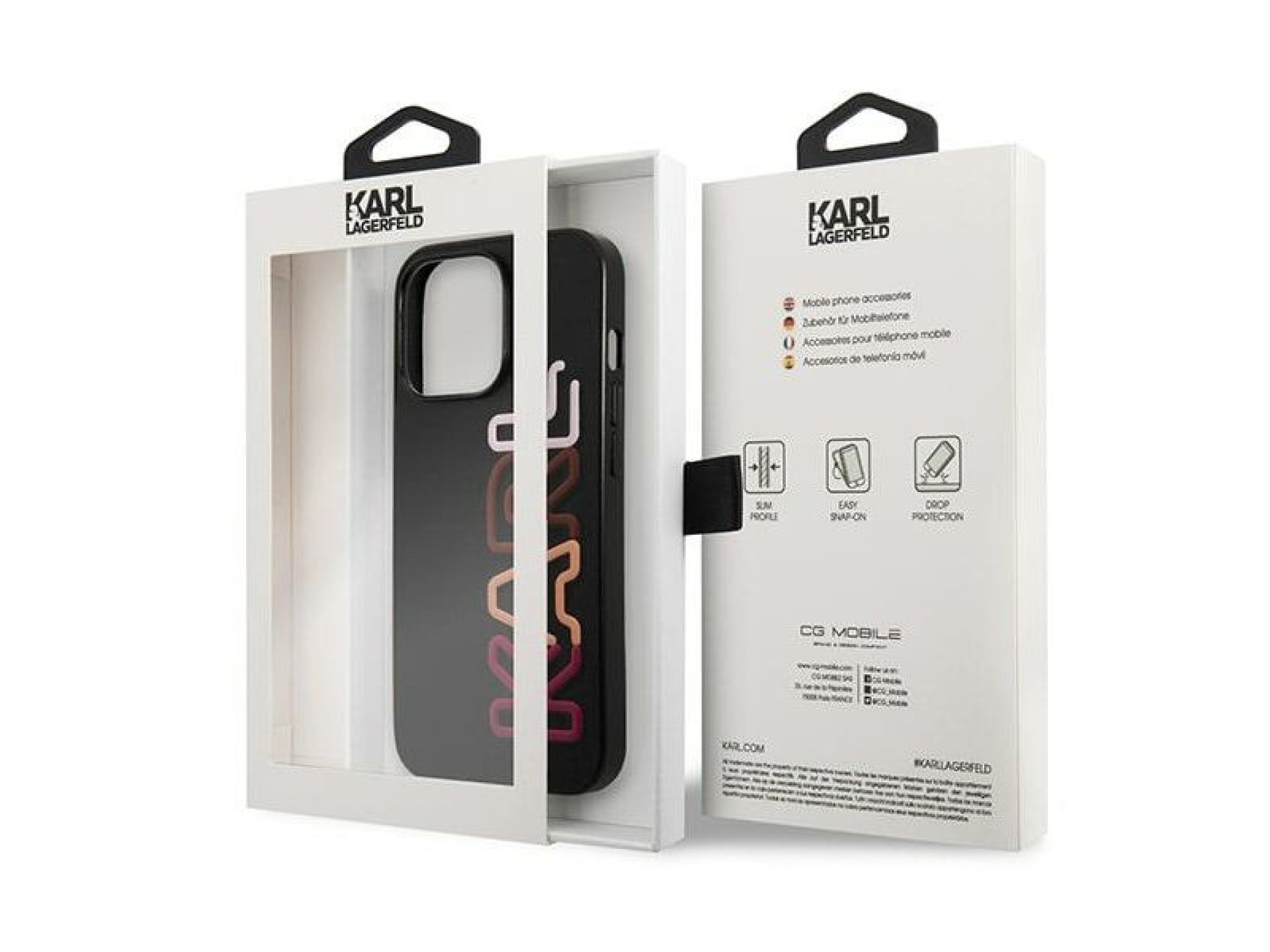 Karl Lagerfeld Multipink Brand Case for iPhone 13 Pro / iPhone 13 - Black
