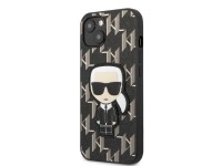 Karl Lagerfeld KLHCP13SPMNIKBK iPhone 13 mini 5.4" capa rígida preta/preta com patch Monogram Ikonik Karl Lagerfeld KLHCP13SPMNIKBK iPhone 13 mini 5.4" capa rígida preta/preta com patch Monogram Ikonik