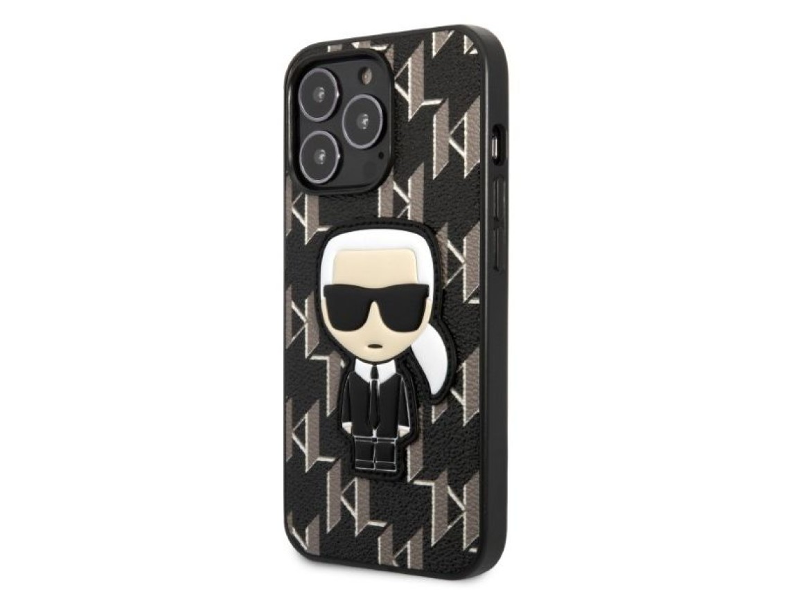 Karl Lagerfeld KLHCP13LPMNIKBK iPhone 13 Pro / 13 6.1" hardcase black/black Monogram Ikonik Patch