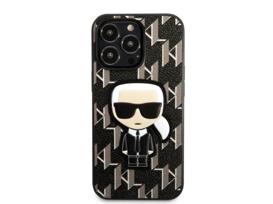 Karl Lagerfeld KLHCP13LPMNIKBK iPhone 13 Pro / 13 6.1" hardcase black/black Monogram Ikonik Patch