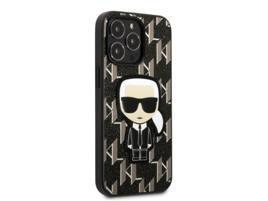 Karl Lagerfeld KLHCP13LPMNIKBK iPhone 13 Pro / 13 6.1" hardcase black/black Monogram Ikonik Patch