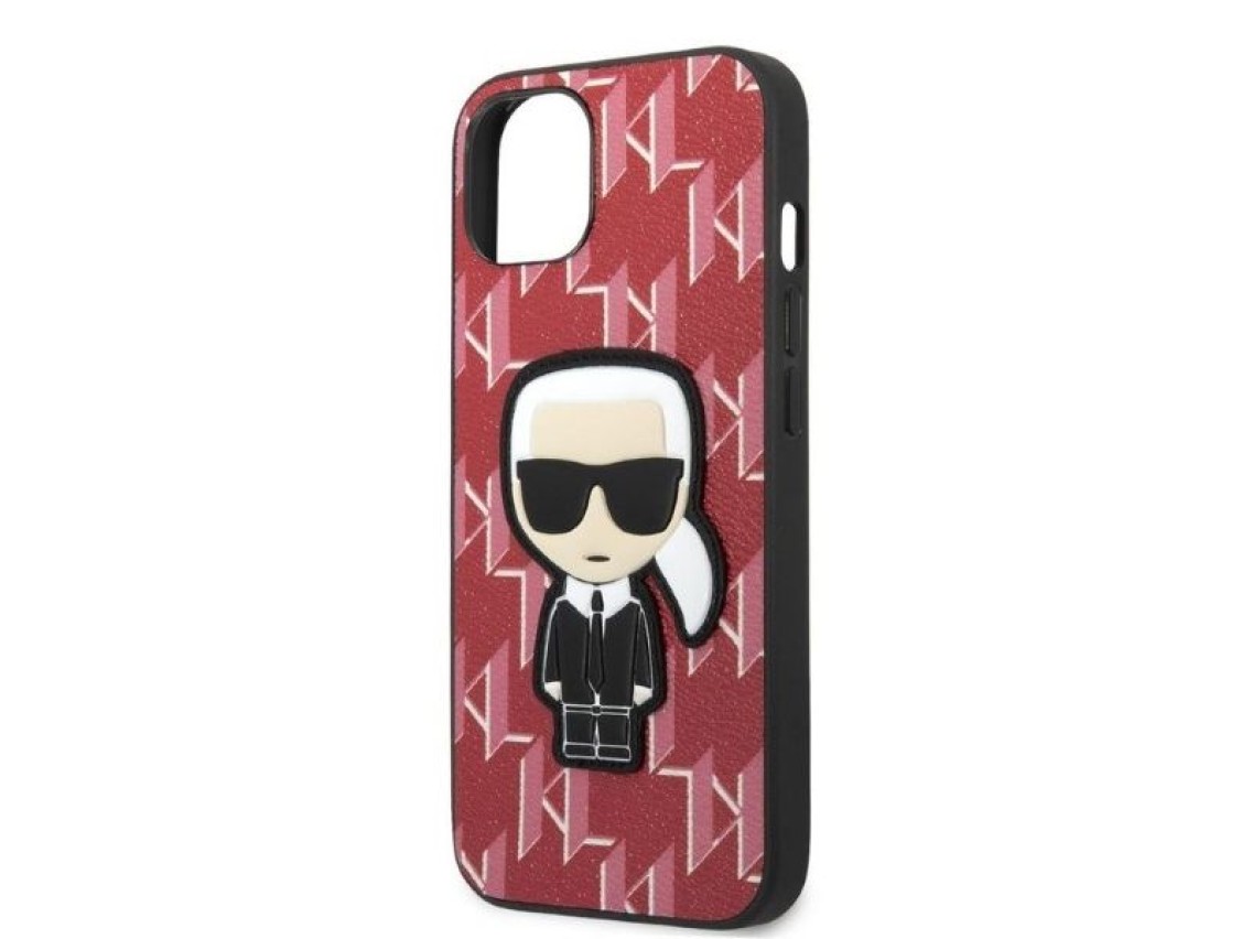 Karl Lagerfeld KLHCP13MPMNIKPI iPhone 13 6.1" carcasa r�gida rojo/rojo Monogram Ikonik Patch