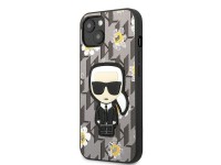 Capa Karl Lagerfeld Flower Ikonik Karl para iPhone 13 mini - cinza Capa Karl Lagerfeld Flower Ikonik Karl para iPhone 13 mini - cinza