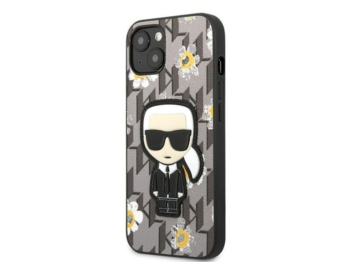 Karl Lagerfeld KLHCP13MPMNFIK1 iPhone 13 6.1" cinza/cinza Flor Ikonik Karl