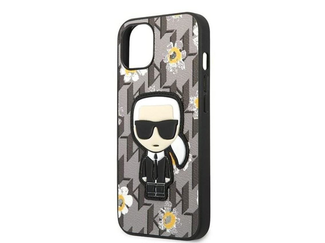 Karl Lagerfeld KLHCP13MPMNFIK1 iPhone 13 6.1" cinza/cinza Flor Ikonik Karl