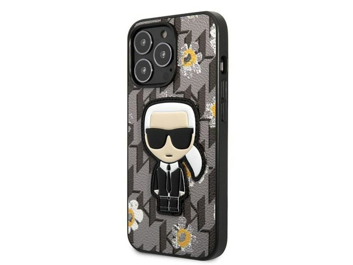 Karl Lagerfeld Flower Ikonik Karl case for iPhone 13 Pro / iPhone 13 - gray