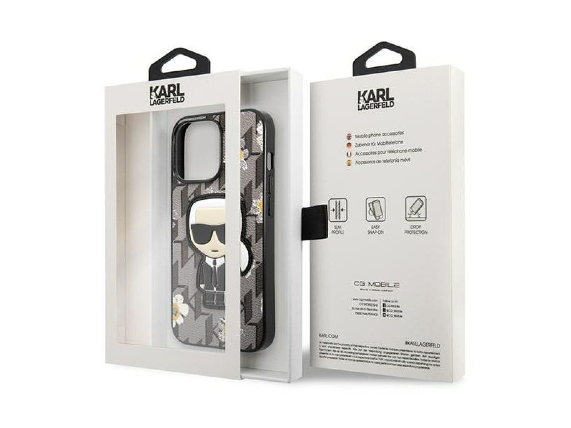 Karl Lagerfeld Flower Ikonik Karl case for iPhone 13 Pro / iPhone 13 - gray