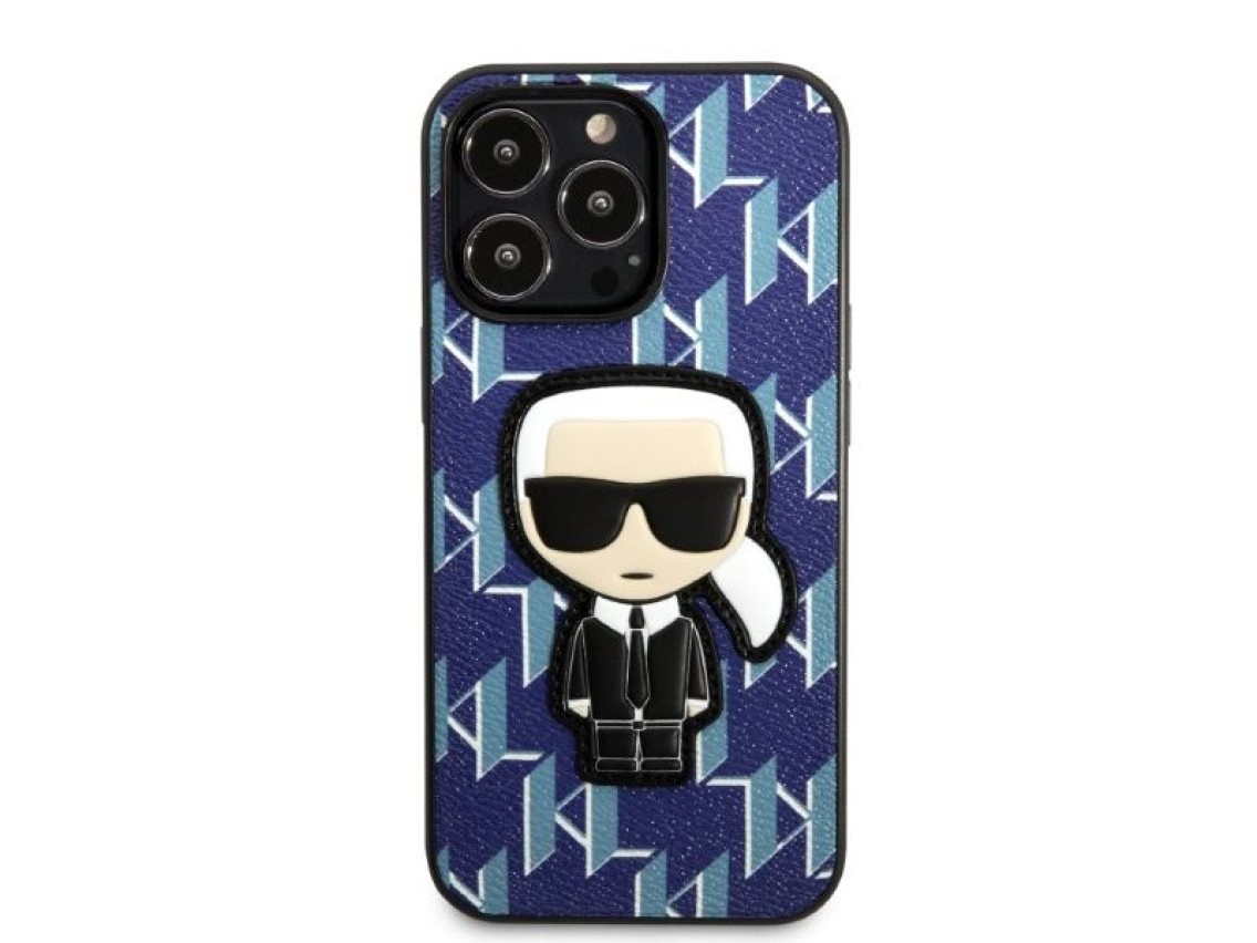 Capa r�gida Karl Lagerfeld KLHCP13LPMNIKBL para iPhone 13 Pro / 13 de 6,1" azul/azul com patch Monog