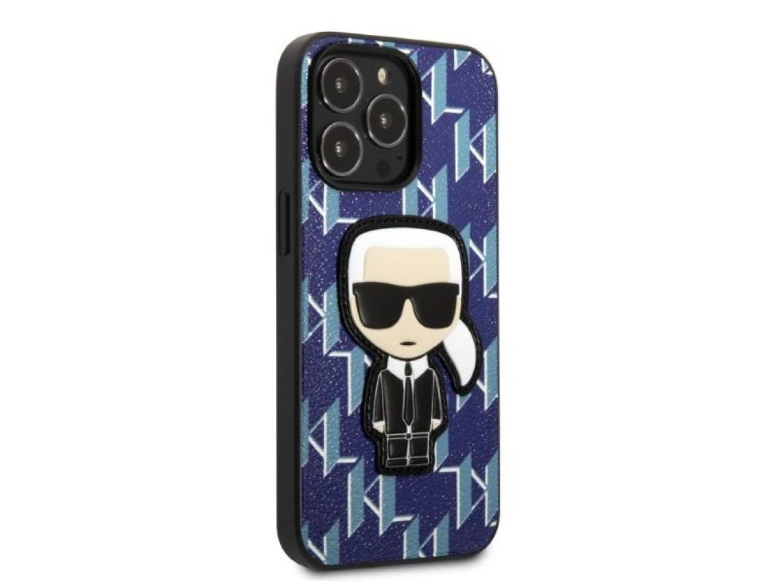 Capa r�gida Karl Lagerfeld KLHCP13LPMNIKBL para iPhone 13 Pro / 13 de 6,1" azul/azul com patch Monog