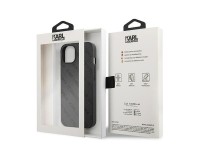 Capa r�gida Karl Lagerfeld KLHCP13SPTLK para iPhone 13 mini 5,4" preta com perfura��es em toda a sup